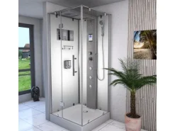 AcquaVapore Einhebelmischer<AquaVapore Duschkabine Komplettdusche D38-10L0-EC Fertigdusche Dusche 90x90 cm