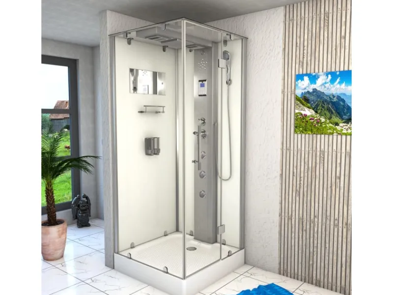 Online AquaVapore Duschkabine Komplettdusche D38-10R0 Fertigdusche Dusche 90x90 cm Einhebelmischer