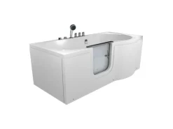 Outlet AquaVapore Seniorenwanne mit Tür Whirlpool S12-TH-AIR-L Badewanne 170x85cm Einhebelmischer