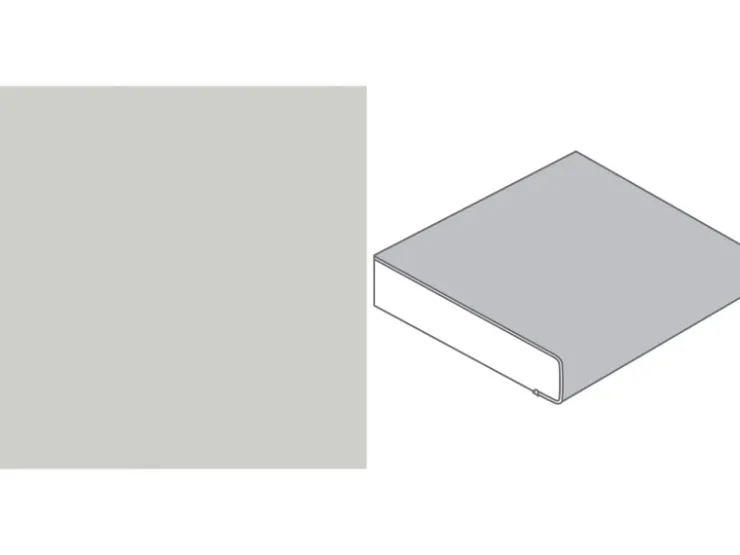 Hot Arbeitsplatte 90 cm x 2,9 cm Meterware Hellgrau