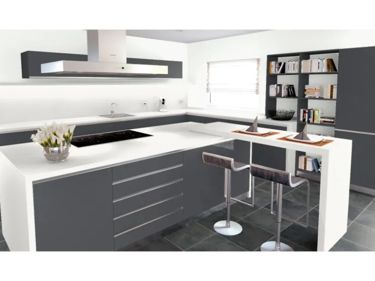 Sale Arbeitsplatte Weiß 60 cm x 3,9 cm Meterware Uni Weiß