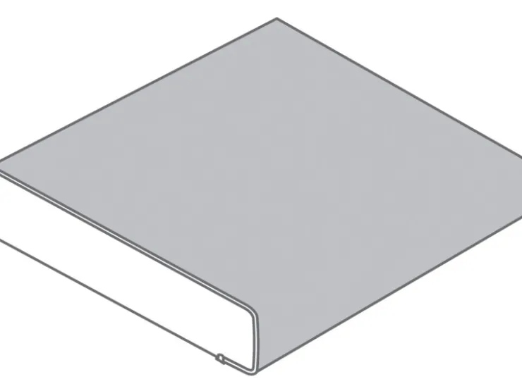 Sale Arbeitsplatte Weiß 60 cm x 3,9 cm Meterware Uni Weiß