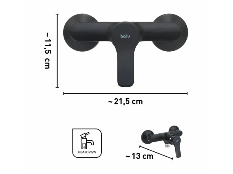 Hot Duscharmatur DU-5750 Schwarz Einhebelmischer