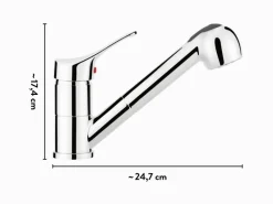 Clearance Küchenarmatur KI-5171 Chrom Einhebelmischer