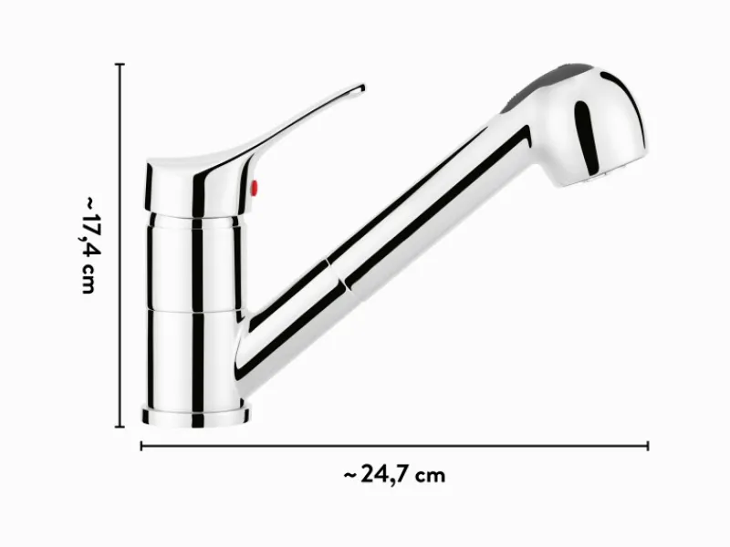 Clearance Küchenarmatur KI-5171 Chrom Einhebelmischer