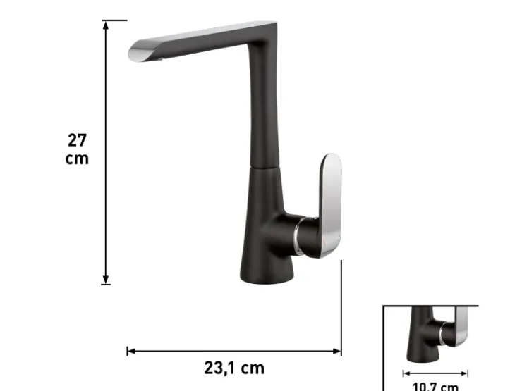 baliv Einhebelmischer<Küchenarmatur KI-5071 Chrom-Schwarz