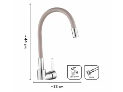 Sale Küchenarmatur KI-1822 Chrom-Taupe Einhebelmischer