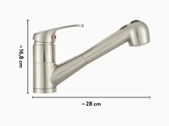 New Küchenarmatur KI-5094 Edelstahloptik Einhebelmischer