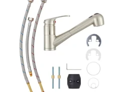 New Küchenarmatur KI-5094 Edelstahloptik Einhebelmischer
