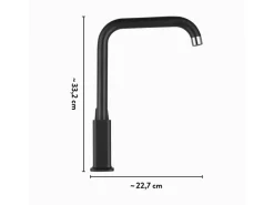 Clearance Küchenarmatur KI-1780 Schwarz-Matt Einhebelmischer