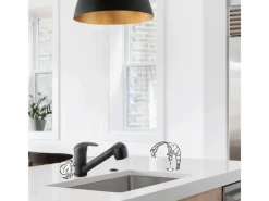 Clearance Küchenarmatur mit Wasserspareinsatz & Geschirrbrause KI-1521 Schwarz Matt Einhebelmischer