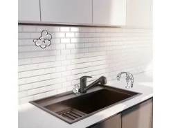 Clearance Küchenarmatur mit Wasserspareinsatz & Geschirrbrause KI-1521 Schwarz Matt Einhebelmischer