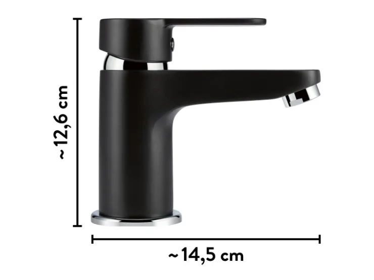 baliv Einhebelmischer<Waschtischarmatur WT-5891 Einhebel Schwarz-Matt Black