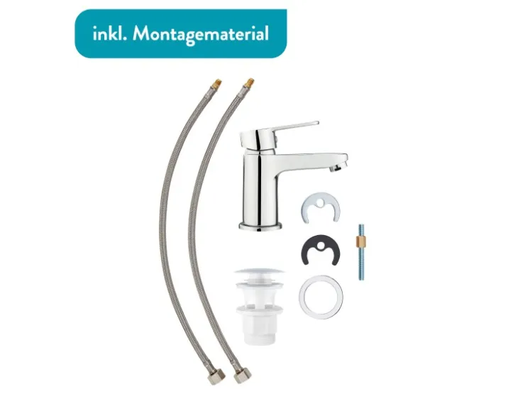 baliv Einhebelmischer<Waschtischarmatur WT-5890 Einhebel Verchromt Chrom-Optik