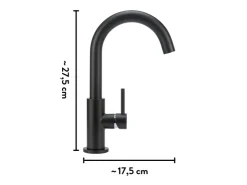New baliv Waschtischarmatur WT-151 Schwarz-Matt Schwarz Matt