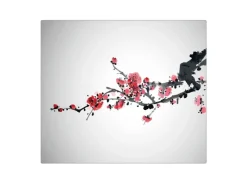 Banjado Herde|Kochfelder<Herdabdeckplatte Glas 1 Teilig 60x52CM Schneidebrett Herdabdeckung Mit Motiv Japanische Blüten 2