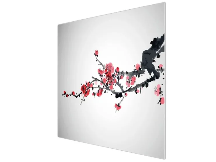 Banjado Herde|Kochfelder<Herdabdeckplatte Glas 1 Teilig 60x52CM Schneidebrett Herdabdeckung Mit Motiv Japanische Blüten 2