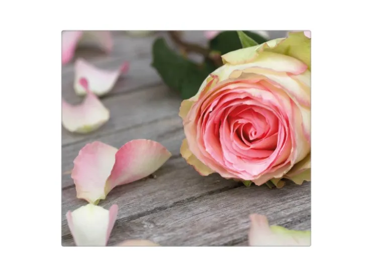 Banjado Herde|Kochfelder<Herdabdeckplatte Glas 1 Teilig 60x52CM Schneidebrett Herdabdeckung Mit Motiv Rosa Rose