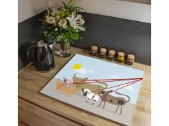 Banjado Herde|Kochfelder<Herdabdeckplatte Glas 1 Teilig 60x52CM Schneidebrett Herdabdeckung Mit Motiv Gassi Gehen