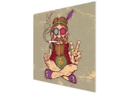 Banjado Herde|Kochfelder<Herdabdeckplatte Glas 2 Teilig Je 30x52CM Schneidebrett Herdabdeckung Mit Motiv Peace