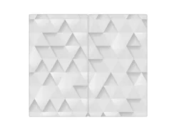 Banjado Herde|Kochfelder<Herdabdeckplatte Glas 2 Teilig Je 30x52CM Schneidebrett Herdabdeckung Mit Motiv Weisse Dreiecke