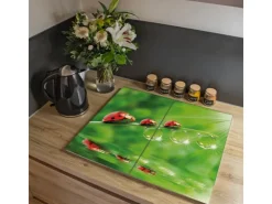 Banjado Herde|Kochfelder<Herdabdeckplatte Glas 2 Teilig Je 30x52CM Schneidebrett Herdabdeckung Mit Motiv Für Jeden Einen