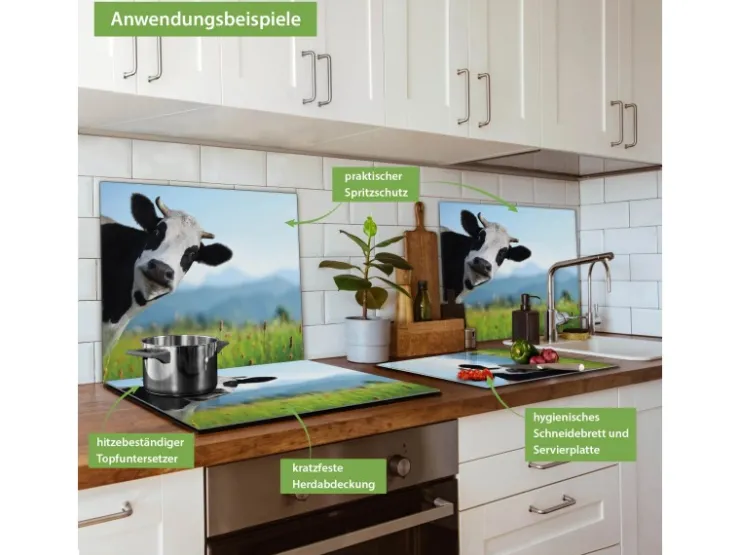Banjado Herde|Kochfelder<Herdabdeckplatte Glas 1 Teilig 60x52CM Schneidebrett Herdabdeckung Mit Motiv Neugierig