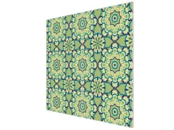 Banjado Herdabdeckungen|Herde<Herdabdeckplatte Glas 2 Teilig Je 30x52CM Schneidebrett Herdabdeckung Mit Motiv Kaleidoscop Grün