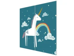 Banjado Herdabdeckungen|Herde<Herdabdeckplatte Glas 2 Teilig Je 30x52CM Schneidebrett Herdabdeckung Mit Motiv Einhorn