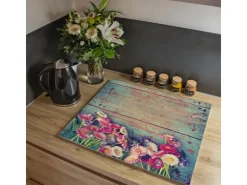 Sale Herdabdeckplatte Glas 2 Teilig Je 30x52CM Schneidebrett Herdabdeckung Mit Motiv Eichhörnchen Herdabdeckungen|Herde