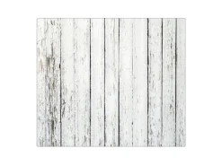 Banjado Herdabdeckungen|Herde<Herdabdeckplatte Glas 1 Teilig 60x52CM Schneidebrett Herdabdeckung Mit Motiv Weißer Bretterzaun