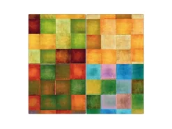 Banjado Herdabdeckplatte Glas 2 Teilig Je 30x52CM Schneidebrett Herdabdeckung Mit Motiv Rote Schirme