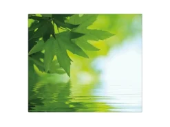 Banjado Schneidebretter|Herdabdeckungen<Herdabdeckplatte Glas 1 Teilig 60x52CM Schneidebrett Herdabdeckung Mit Motiv Blättertraum