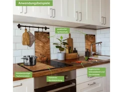 Banjado Schneidebretter|Herdabdeckungen<Herdabdeckplatte Glas 2 Teilig Je 30x52CM Schneidebrett Herdabdeckung Mit Motiv Trockenes Holz