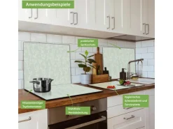 Banjado Schneidebretter|Herdabdeckungen<Herdabdeckplatte Glas 1 Teilig 60x52CM Schneidebrett Herdabdeckung Mit Motiv Vintage Ranke