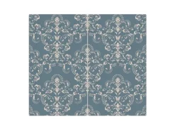 Banjado Schneidebretter|Herdabdeckungen<Herdabdeckplatte Glas 2 Teilig Je 30x52CM Schneidebrett Herdabdeckung Mit Motiv Royal Creme Blau
