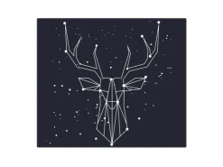 Banjado Schneidebretter|Herdabdeckungen<Herdabdeckplatte Glas 1 Teilig 60x52CM Schneidebrett Herdabdeckung Mit Motiv Sternbild Hirsch