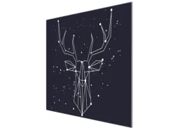 Banjado Schneidebretter|Herdabdeckungen<Herdabdeckplatte Glas 1 Teilig 60x52CM Schneidebrett Herdabdeckung Mit Motiv Sternbild Hirsch