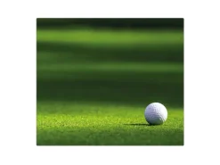 Banjado Schneidebretter|Herdabdeckungen<Herdabdeckplatte Glas 1 Teilig 60x52CM Schneidebrett Herdabdeckung Mit Motiv Einsamer Golfball
