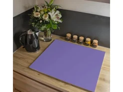 Banjado Schneidebretter|Herdabdeckungen<Herdabdeckplatte Glas 1 Teilig 60x52CM Schneidebrett Herdabdeckung Mit Motiv Lavendel