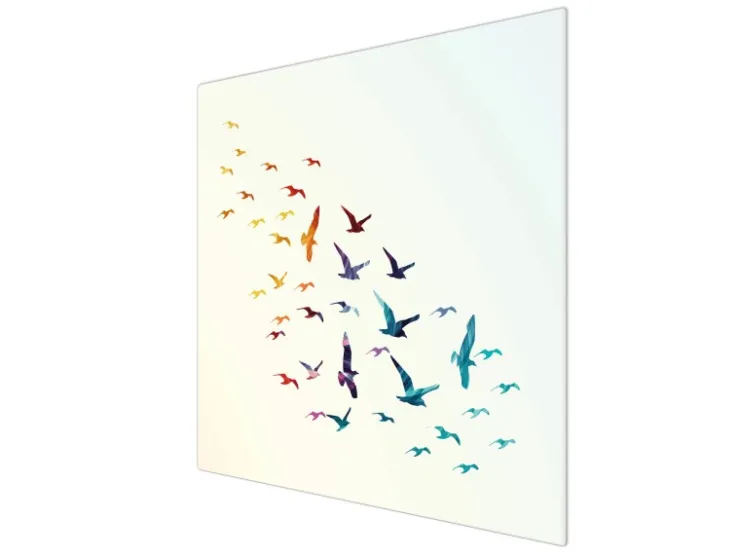 Banjado Schneidebretter|Herdabdeckungen<Herdabdeckplatte Glas 1 Teilig 60x52CM Schneidebrett Herdabdeckung Mit Motiv Fliegende Vögel