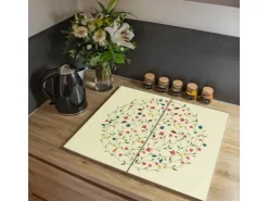 Banjado Herdabdeckplatte Glas 1 Teilig 60x52CM Schneidebrett Herdabdeckung Mit Motiv Esel