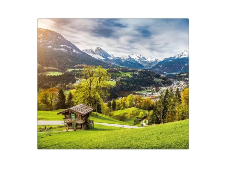 Banjado Schneidebretter|Herdabdeckungen<Herdabdeckplatte Glas 1 Teilig 60x52CM Schneidebrett Herdabdeckung Mit Motiv Berchtesgadener Land