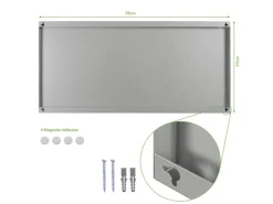 Sale Magnettafel 78x37cm Magnetwand Silber Aus Metall Magnetpinnwand Pinnwand Inkl. 4 Magnete Motiv Beige Küchen-Ordnungssysteme