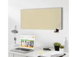 Sale Magnettafel 78x37cm Magnetwand Silber Aus Metall Magnetpinnwand Pinnwand Inkl. 4 Magnete Motiv Beige Küchen-Ordnungssysteme