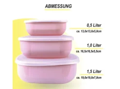 Online Vorratsdosen 9er Set Eckig Rosa 3 x 3er Vorratsdosen|Vorratsbehälter