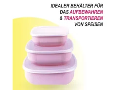Online Vorratsdosen 9er Set Eckig Rosa 3 x 3er Vorratsdosen|Vorratsbehälter