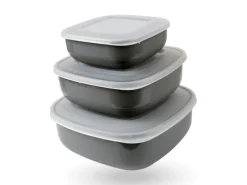 Clearance Vorratsdosen 9er Set Eckig Grau 3 x 3er Vorratsdosen|Kühlschränke