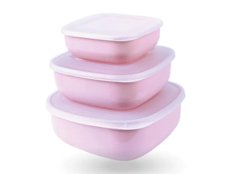 Bestgoodies Vorratsdosen|Vorratsbehälter<Vorratsdosen 3er Set Eckig Rosa