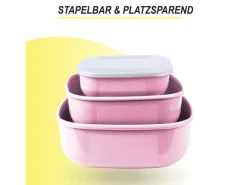 Bestgoodies Vorratsdosen|Vorratsbehälter<Vorratsdosen 3er Set Eckig Rosa